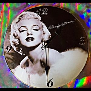 Glass Marilyn Monroe wall clock